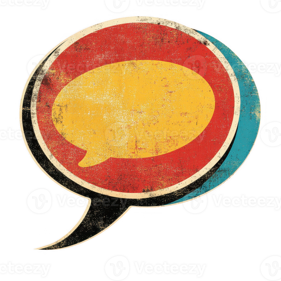 Vintage-style speech bubble graphic for creative communication and design projects. png
