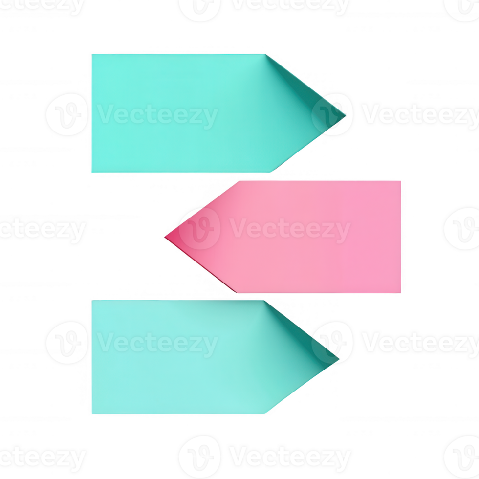 Colorful paper arrows for directional guidance and creative design concepts. png