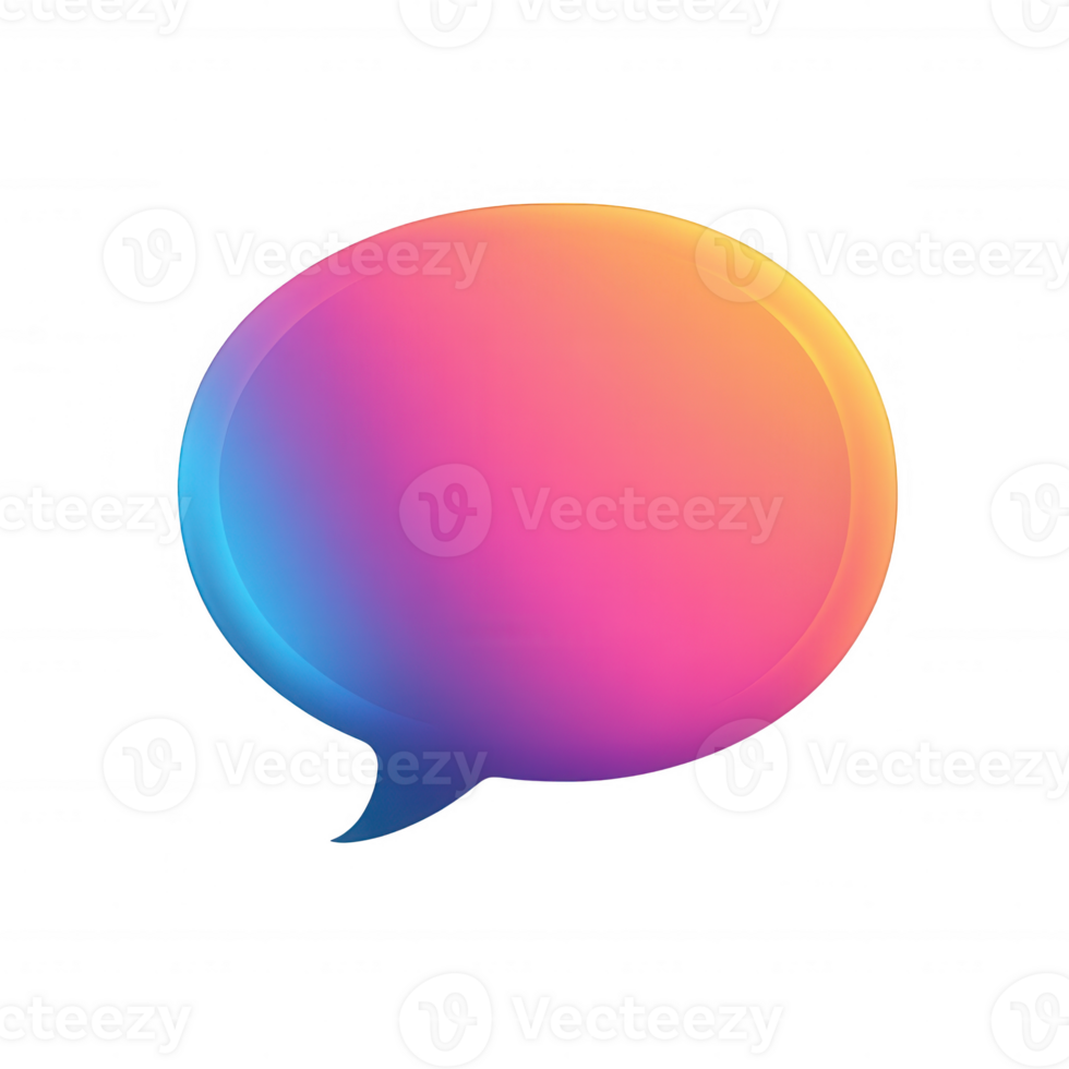 A colorful speech bubble design, ideal for communication visuals and digital art. png