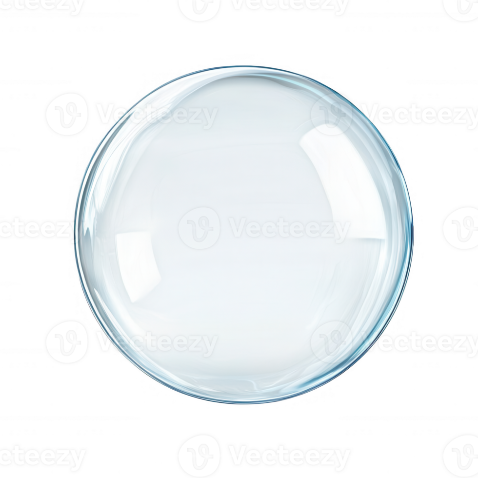 A clear, transparent soap bubble floating against a simple background. png