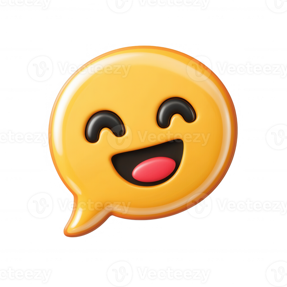 A cheerful emoji icon representing happiness and positive communication. png