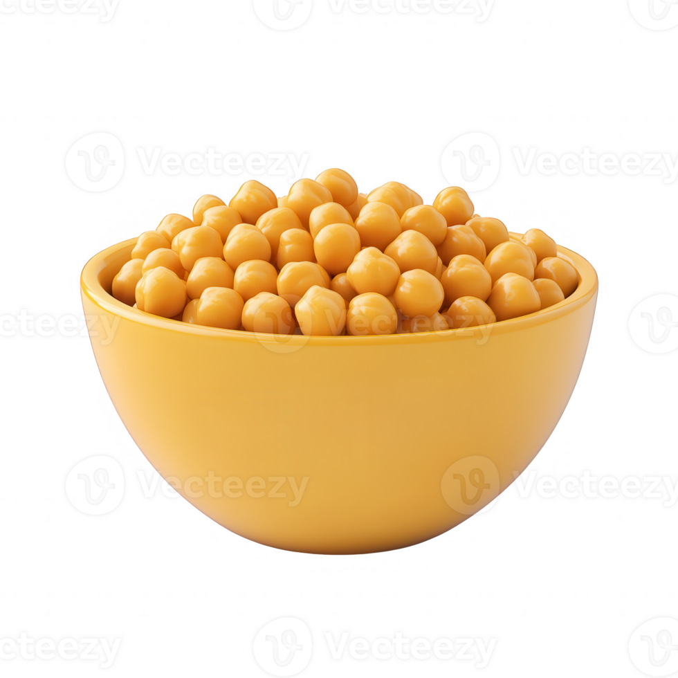 A bright yellow bowl filled with colorful, round candy-like treats. png
