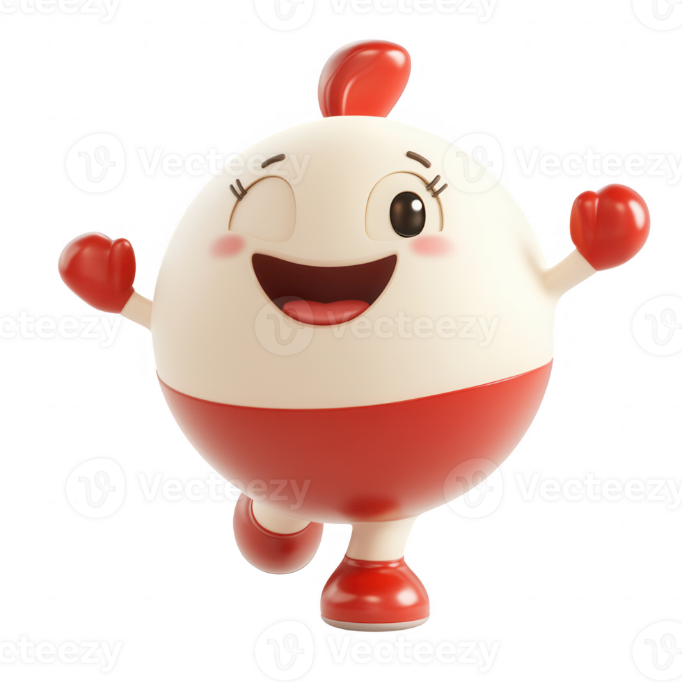 A cheerful cartoon character with a round shape and vibrant colors, perfect for designs. png