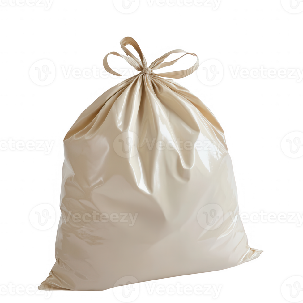 A tied plastic garbage bag symbolizing waste management and environmental concerns. png
