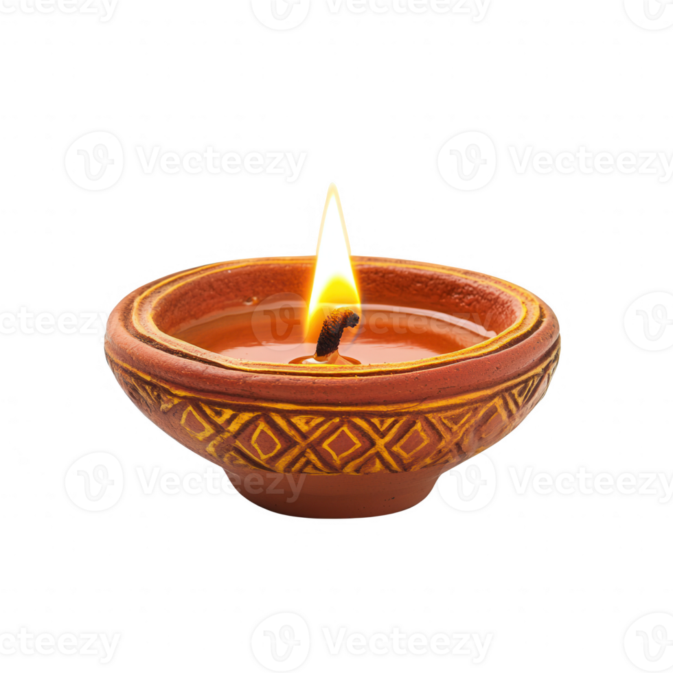 A traditional diya lamp illuminating a serene ambiance, symbolizing light and hope. png
