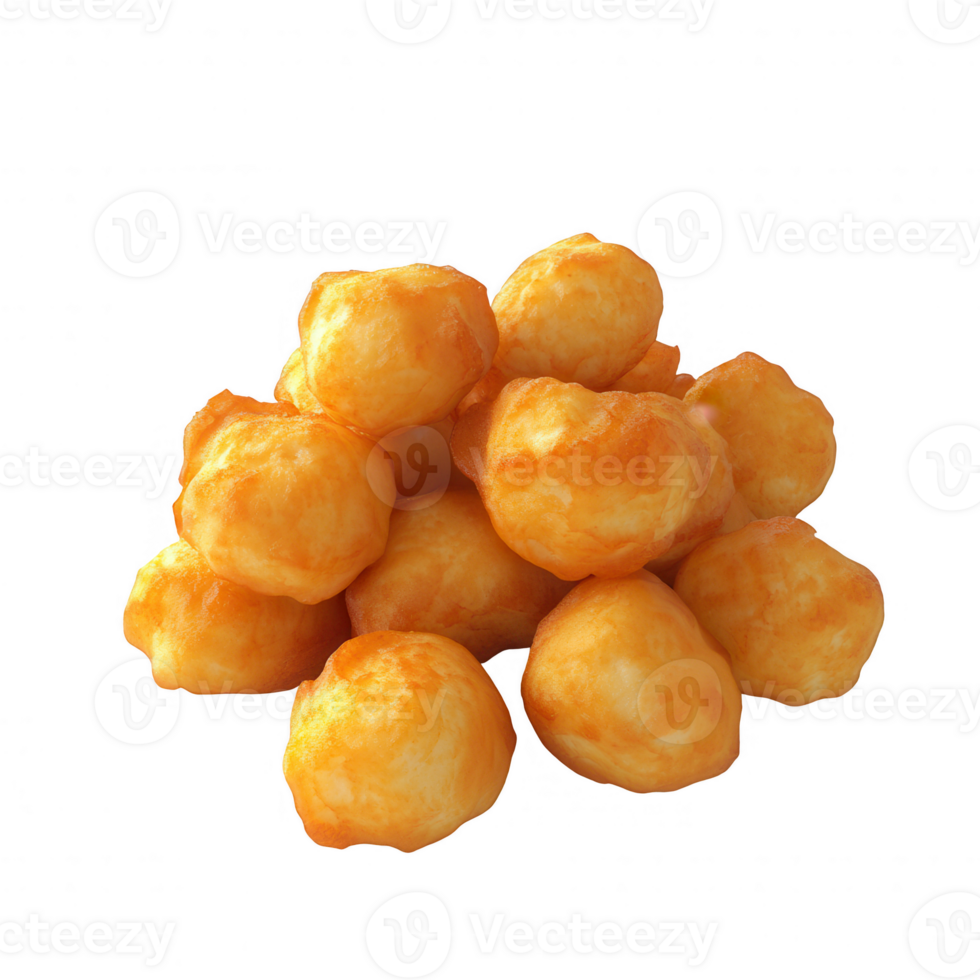 A pile of delicious, cheesy puff snacks ready to be enjoyed. png