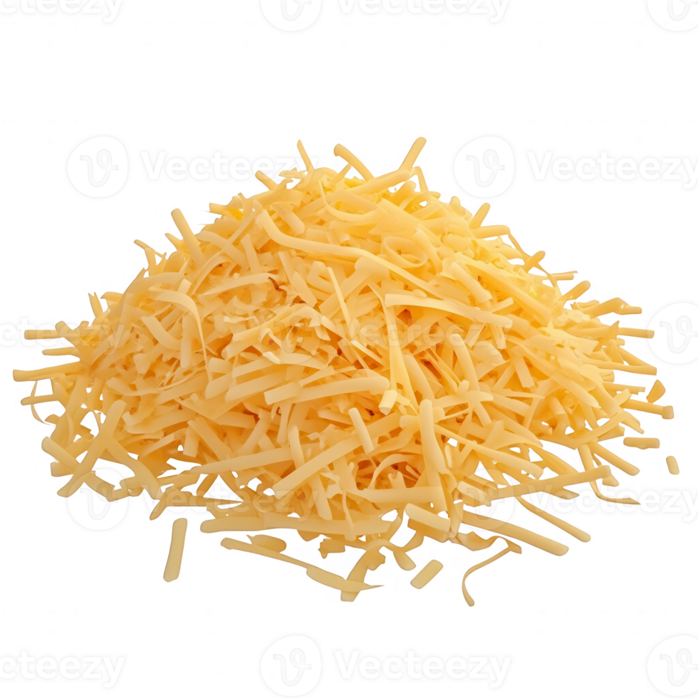A fresh pile of shredded cheddar cheese, perfect for cooking and garnishing dishes. png