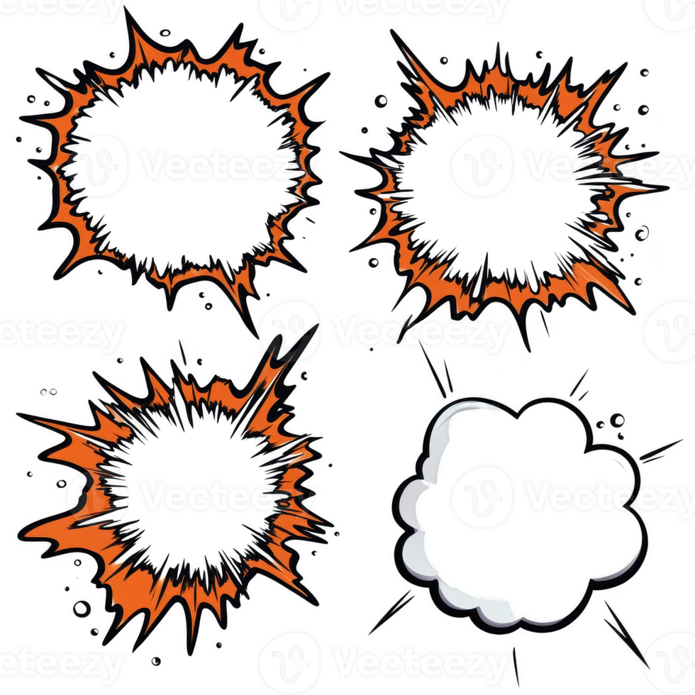 A collection of explosive graphic elements for dynamic design projects. png