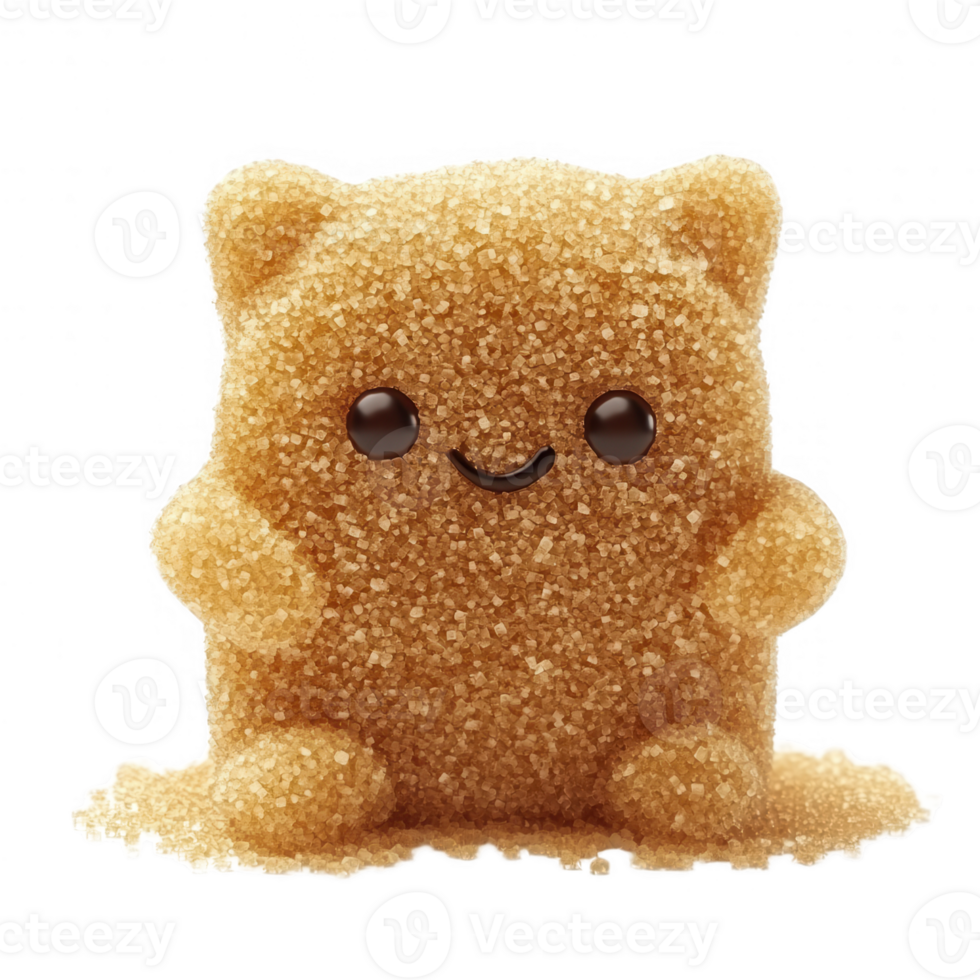 A cute bear-shaped sugar figure, showcasing sweet charm and playful delight. png