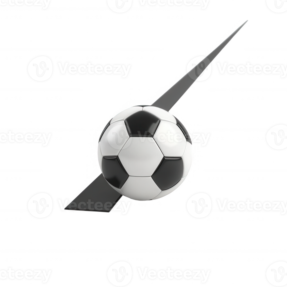 A classic black and white soccer ball on a sleek black background. png
