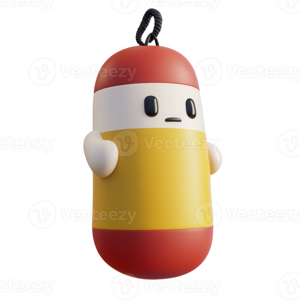 A playful cartoon character mascot with a vibrant color scheme and friendly expression. png