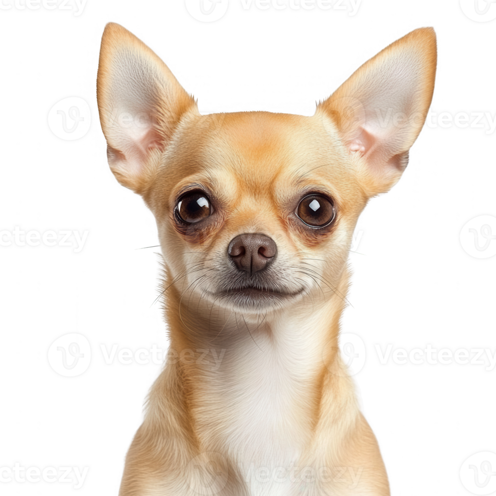 A cute Chihuahua dog with large expressive eyes and a curious expression. png