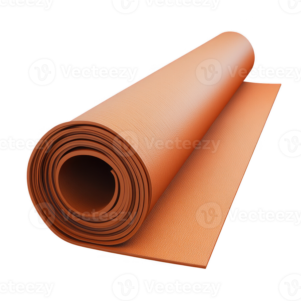 A rolled yoga mat ready for an energizing workout or meditation session. png