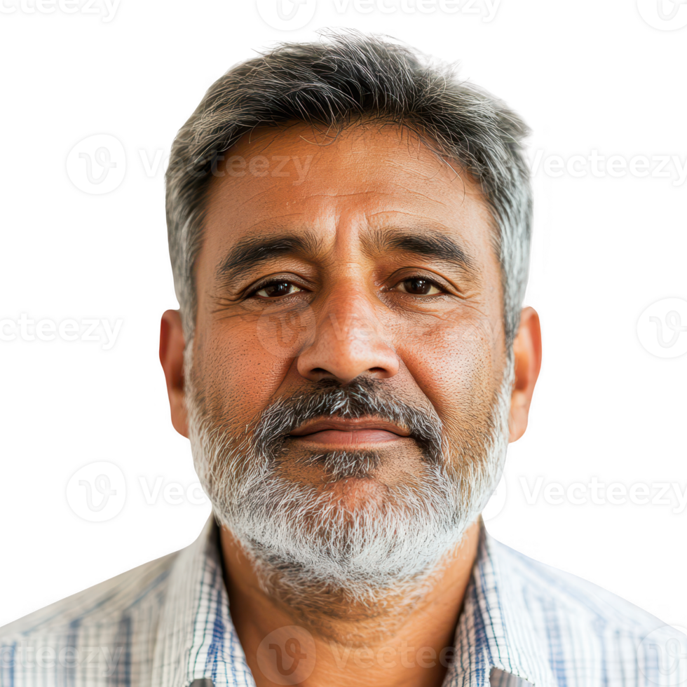A mature man with a beard and a calm expression, showcasing wisdom and experience. png