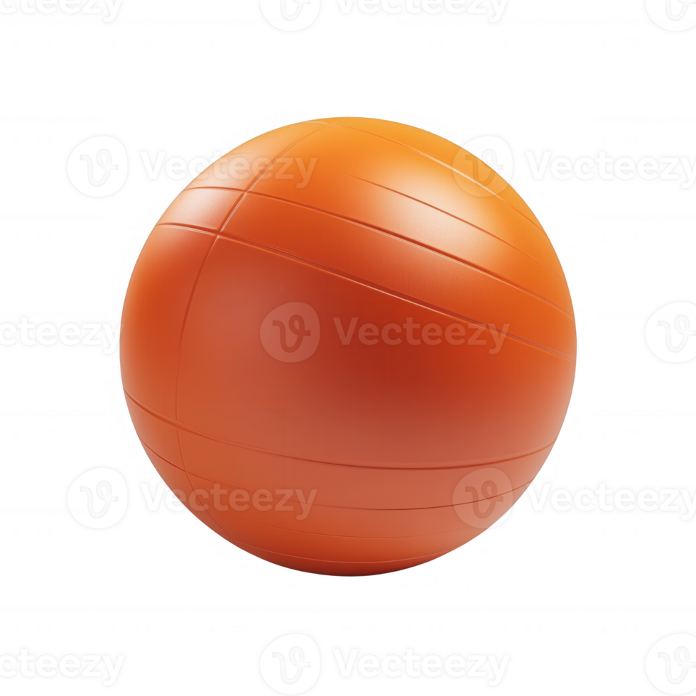 A vibrant orange exercise ball for fitness and rehabilitation workouts. png