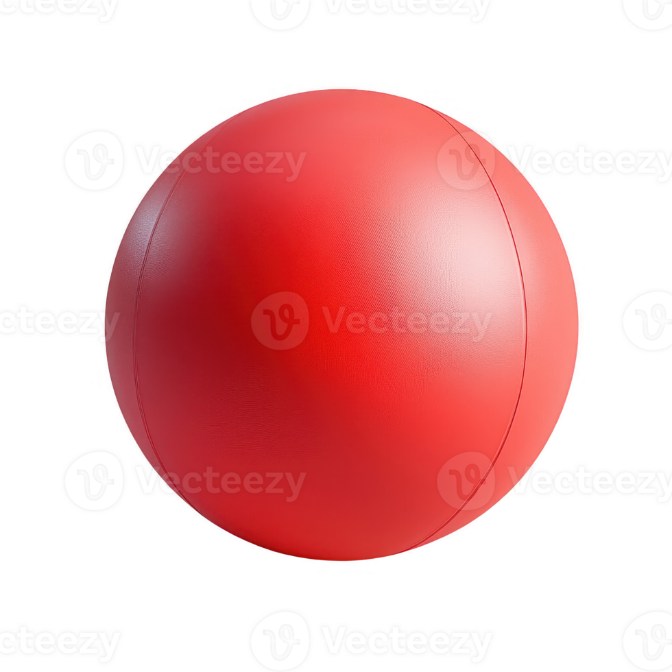 A vibrant red ball on a plain background, perfect for play and leisure activities. png