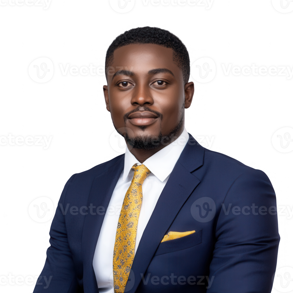 Professional portrait of a confident businessman in a suit with a smile. png