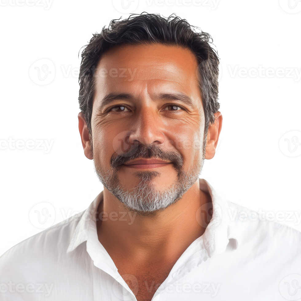 Portrait of a confident middle-aged man smiling with a friendly expression. png