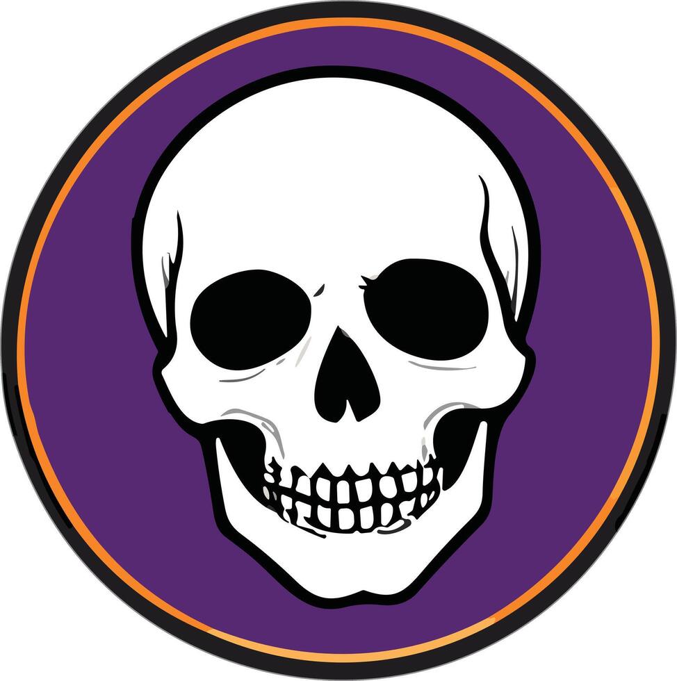 Skull design featuring bold outlines and vibrant colors vector