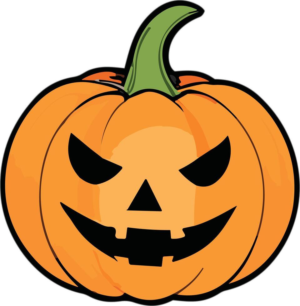 Jack-o'-lantern with a mischievous grin ideal for Halloween decoration vector