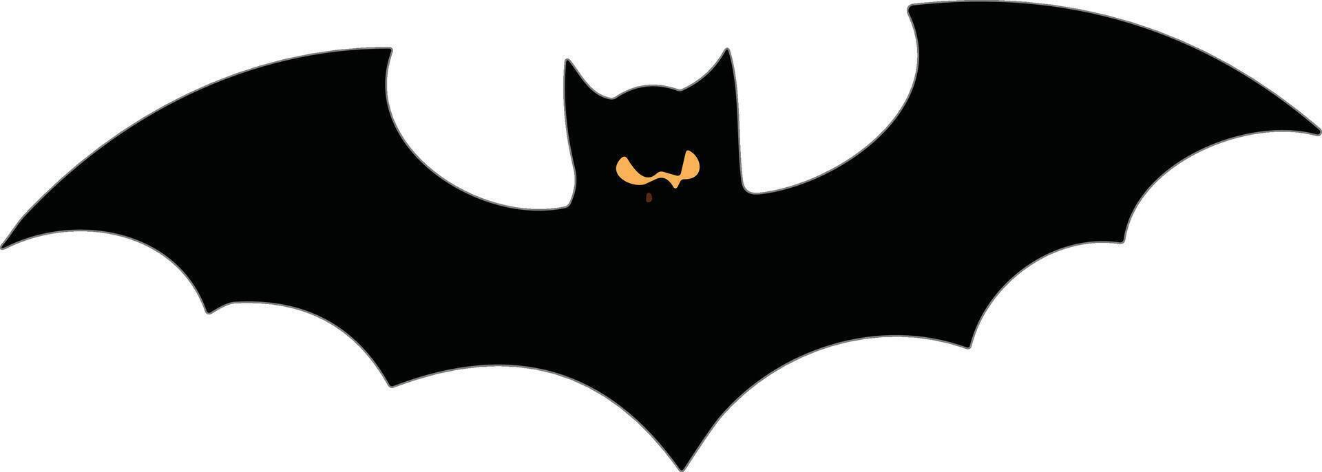 Iconic bat silhouette design with distinctive features and character vector