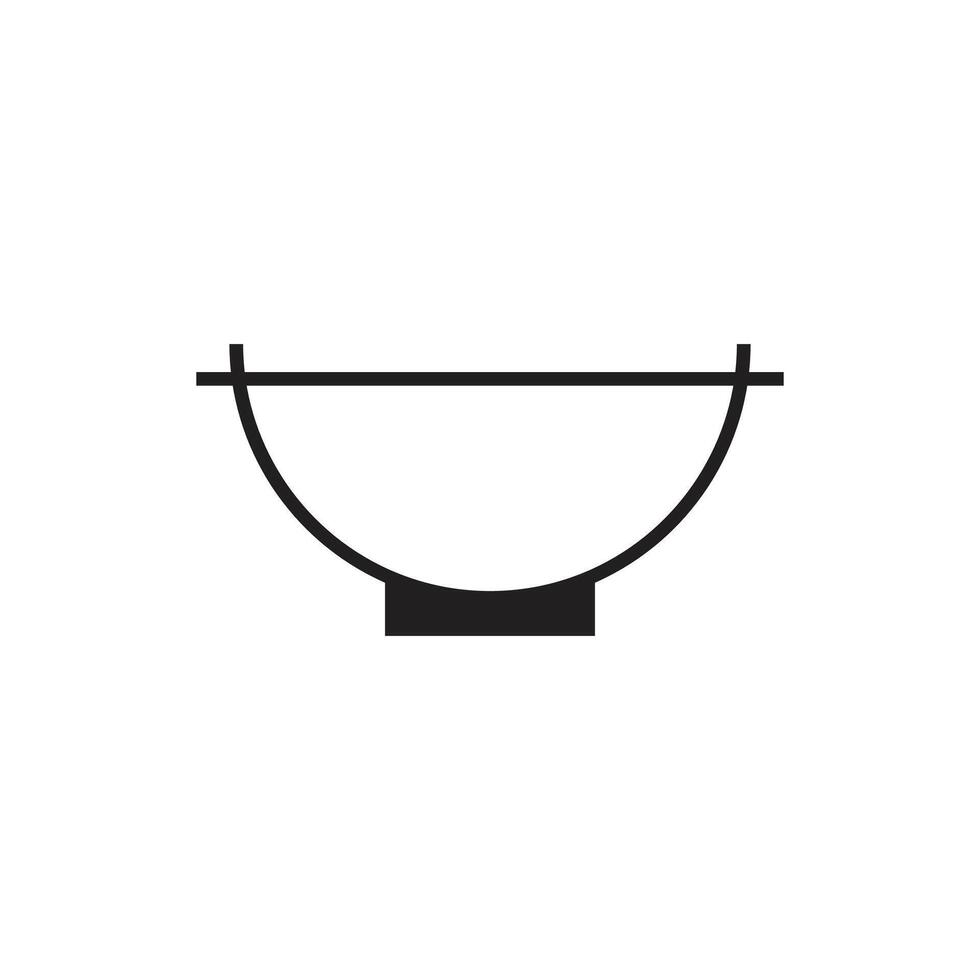 Logo bowl traditional japanese unique design minimalist with blank background vector
