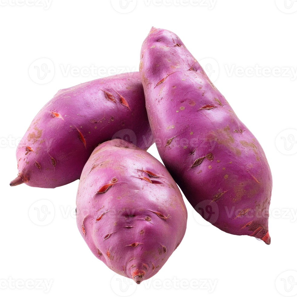 three sweet potatoes on a transparent background png