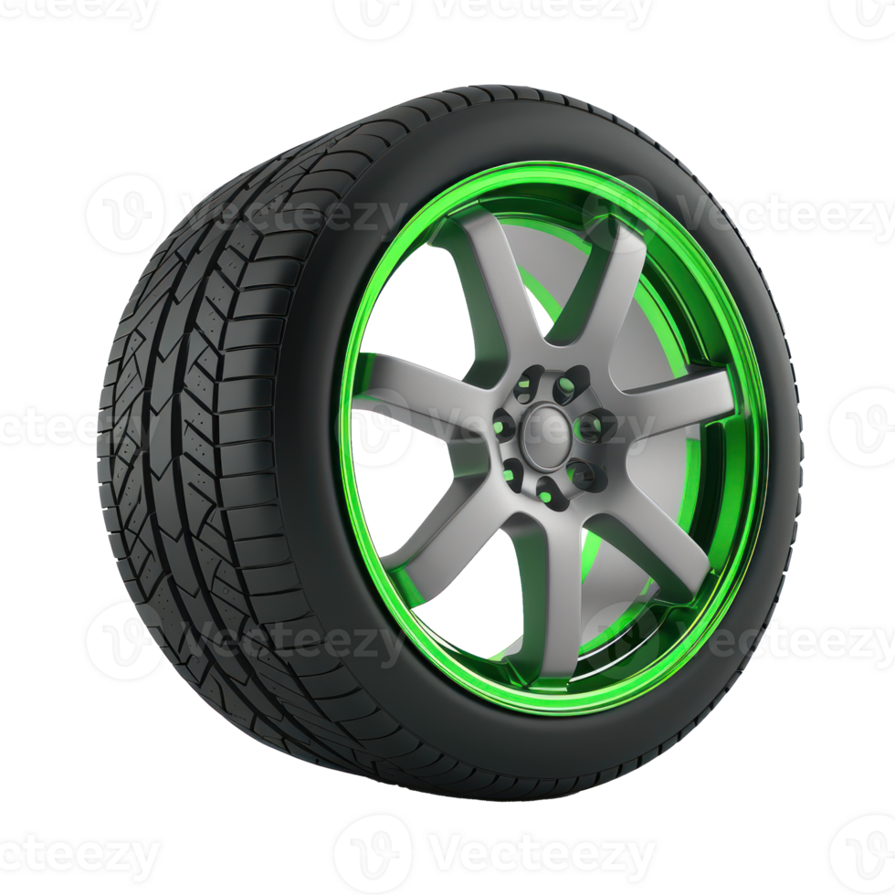 racing car wheels with green discs. image without background png