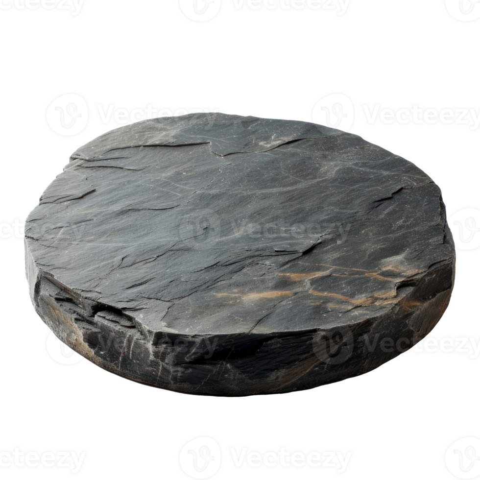 Black stone platform isolated on transparent background png