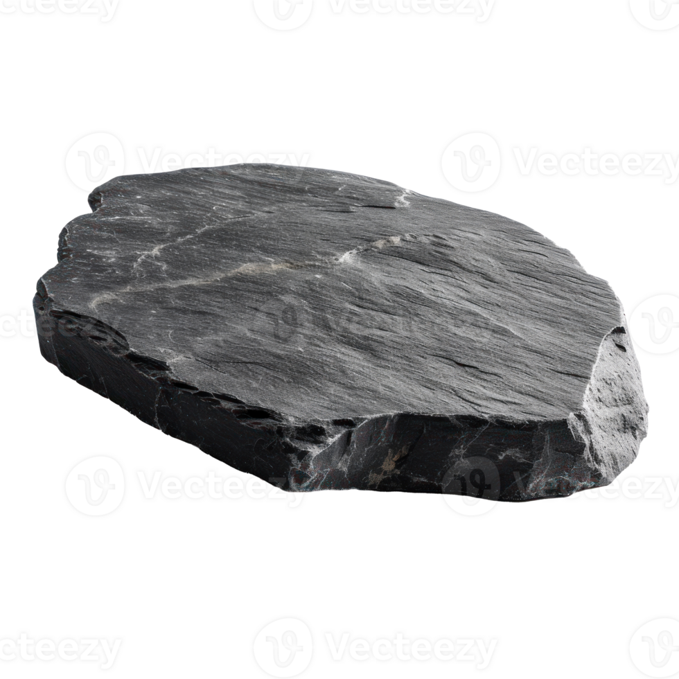 Black stone platform isolated on transparent background png