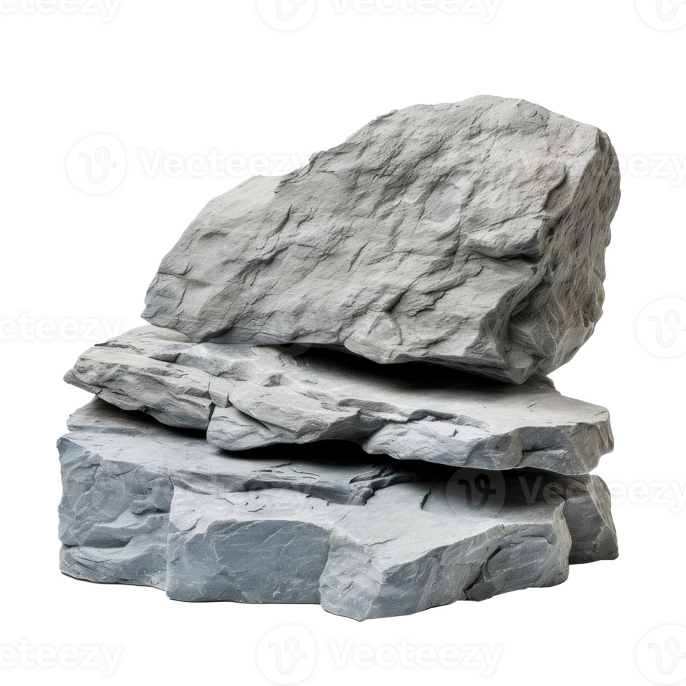 grey rock platform on white studio background png