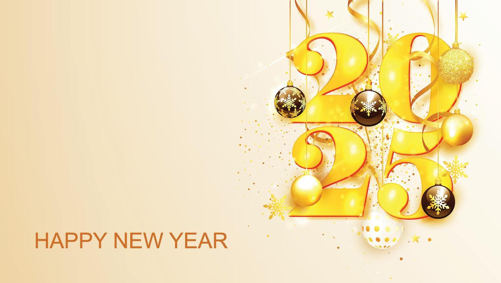 2025 Happy New Year background Banner with numbers date 2025 year vector