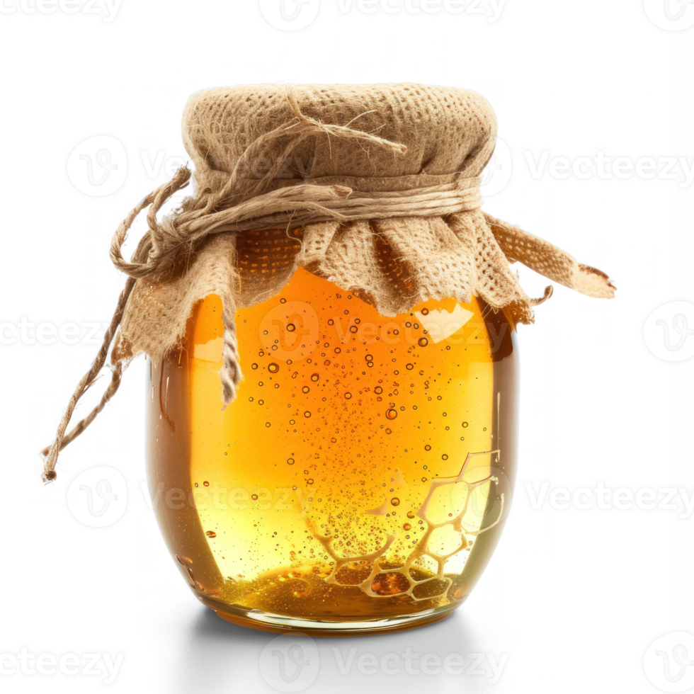 honey jar with a lid on a transparent background png