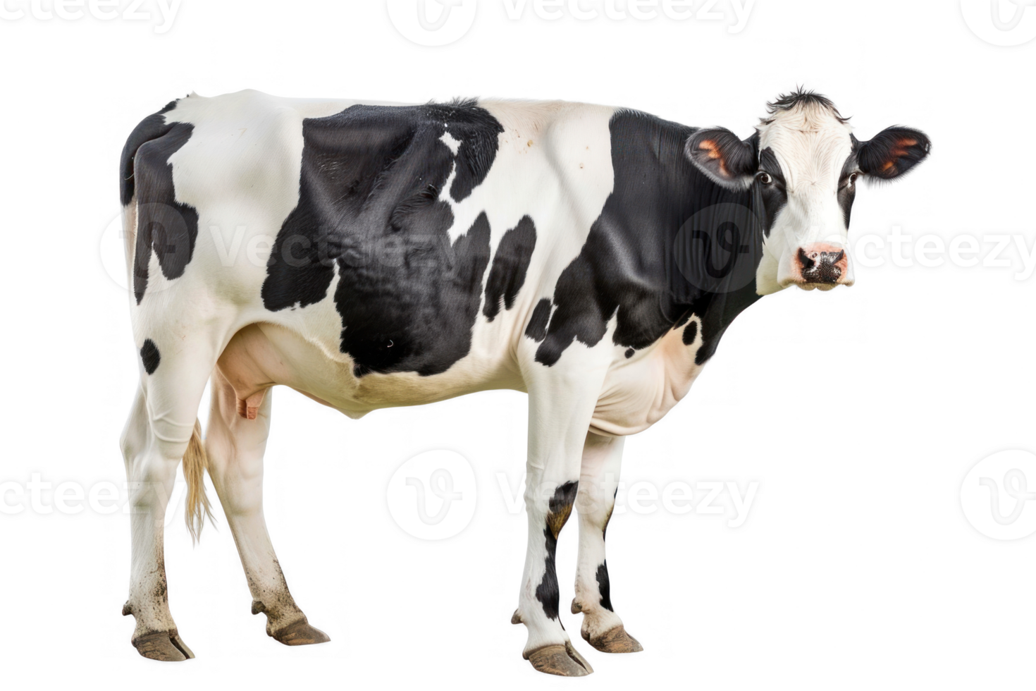 milk cow full figure photography isolated on transparent background png