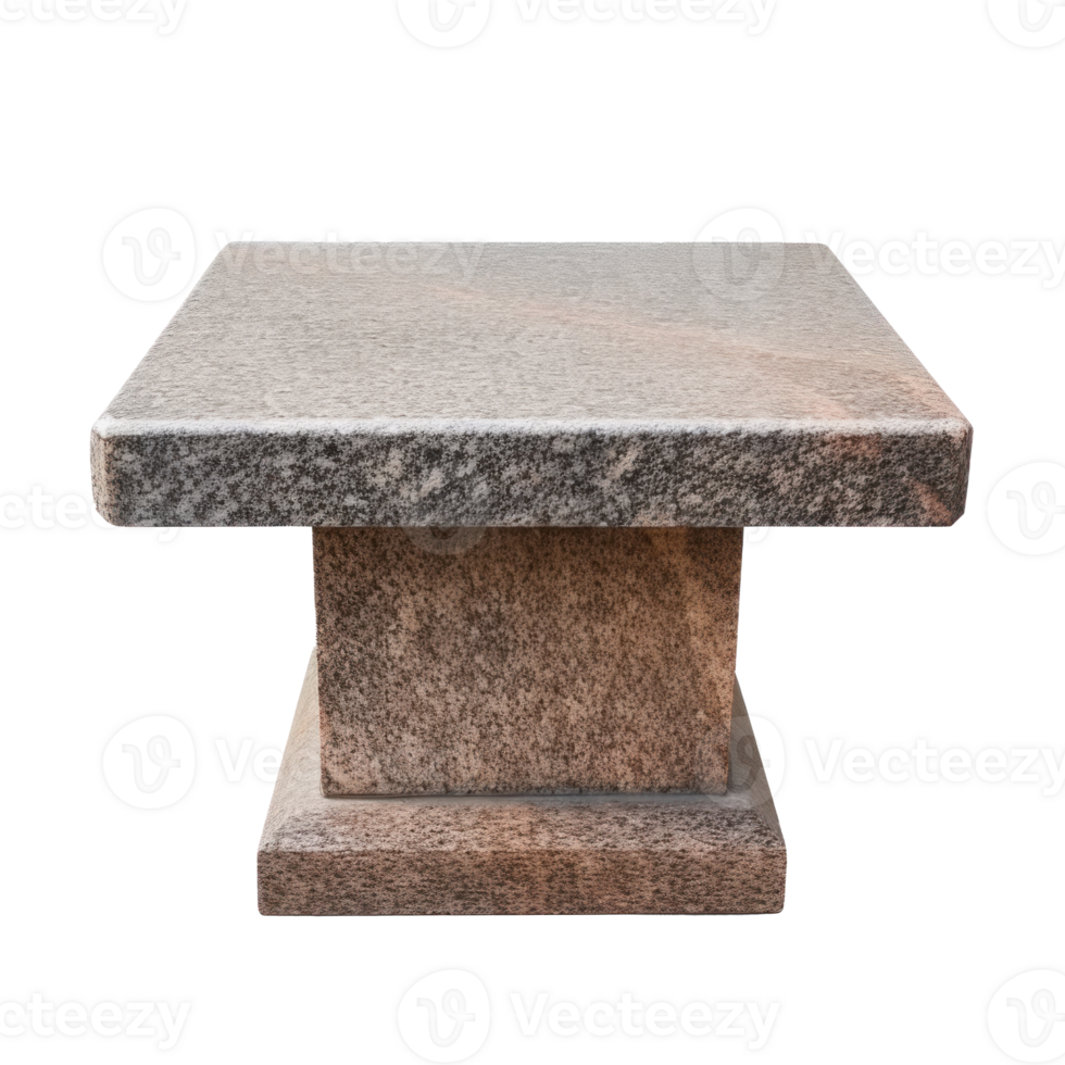 Empty top of granite stone table isolated on transparent background png
