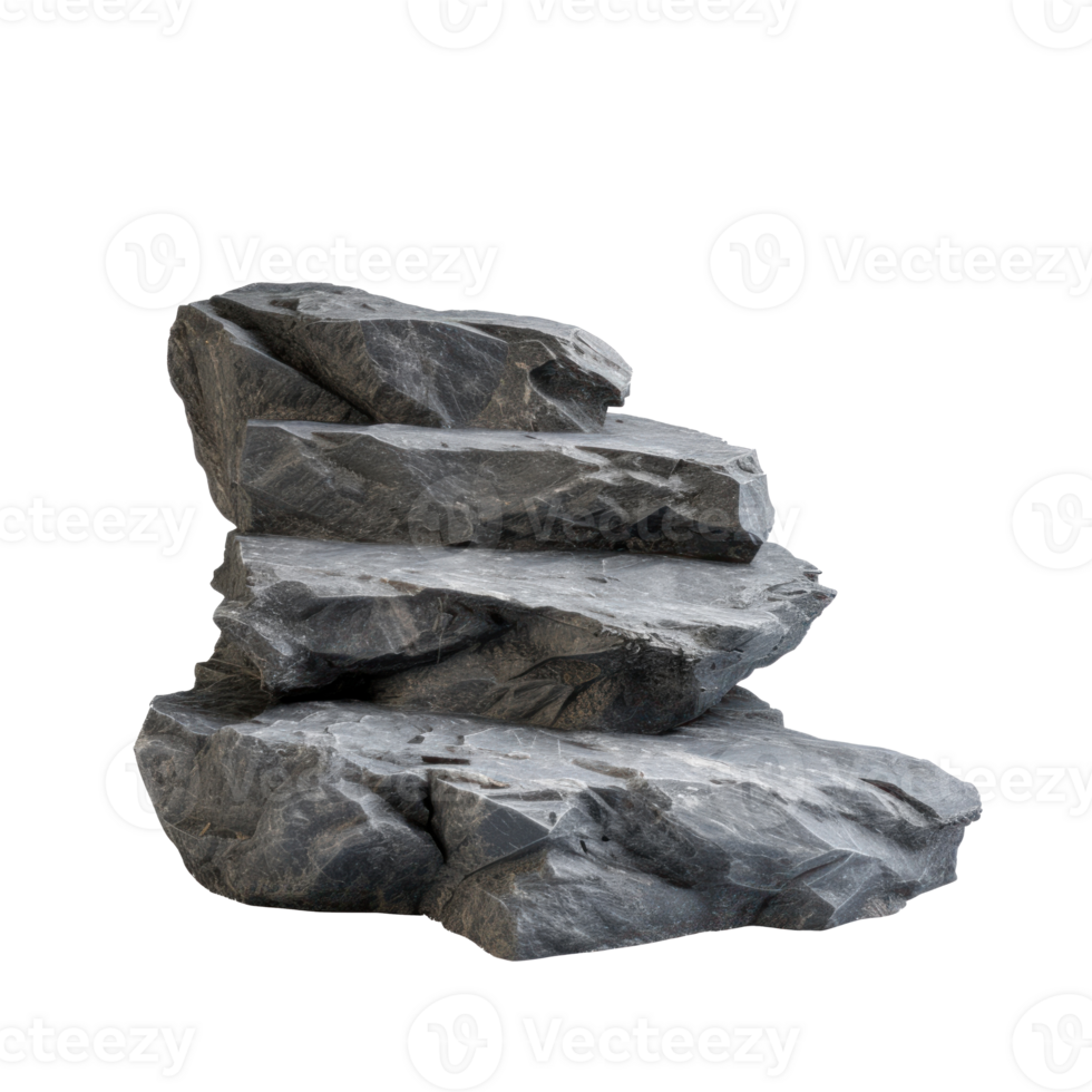 grey rock platform on white studio background png