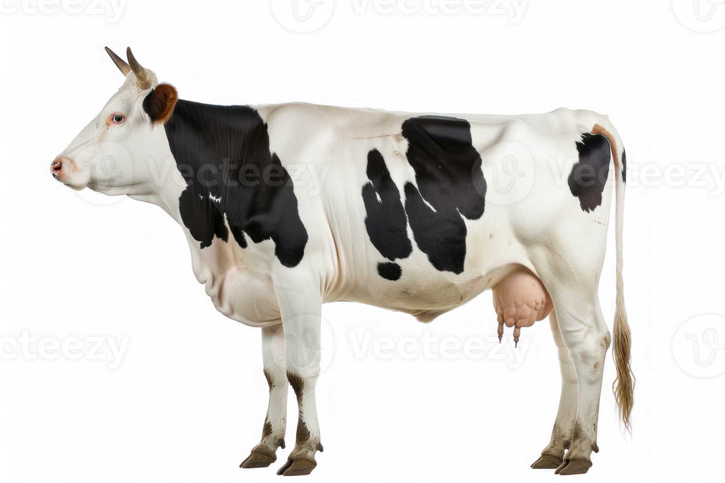 cow with spotted horns side view isolated on transparent background png