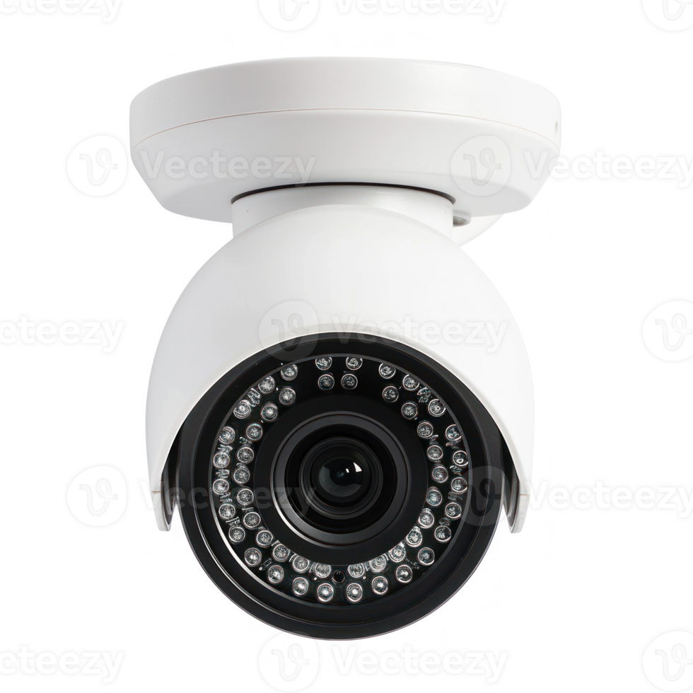 direct front view of security camera, transparent background png