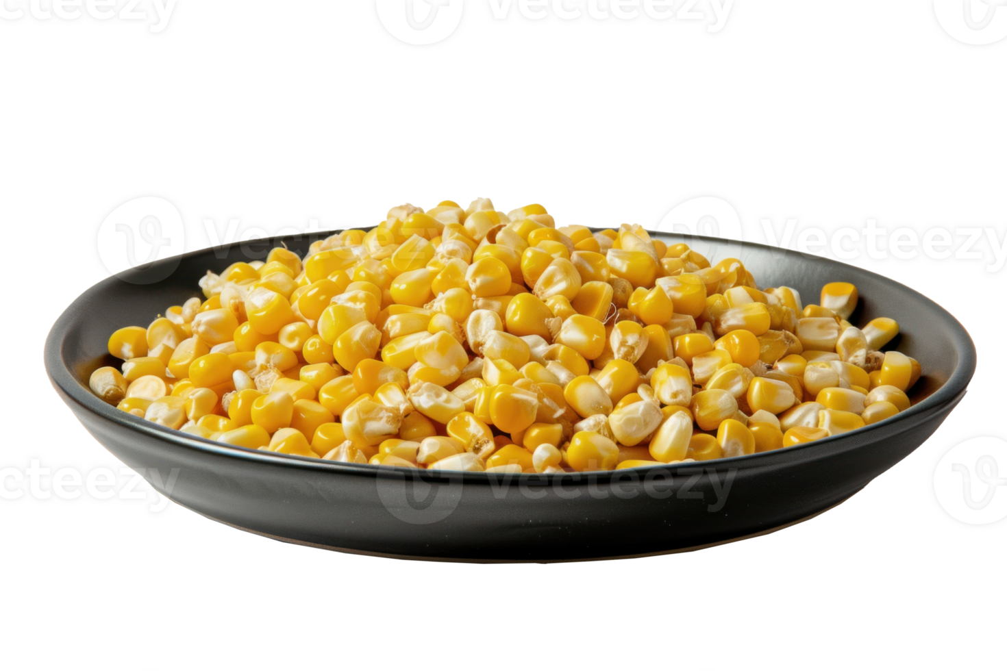 A plate of corn kernels on a transparent background png