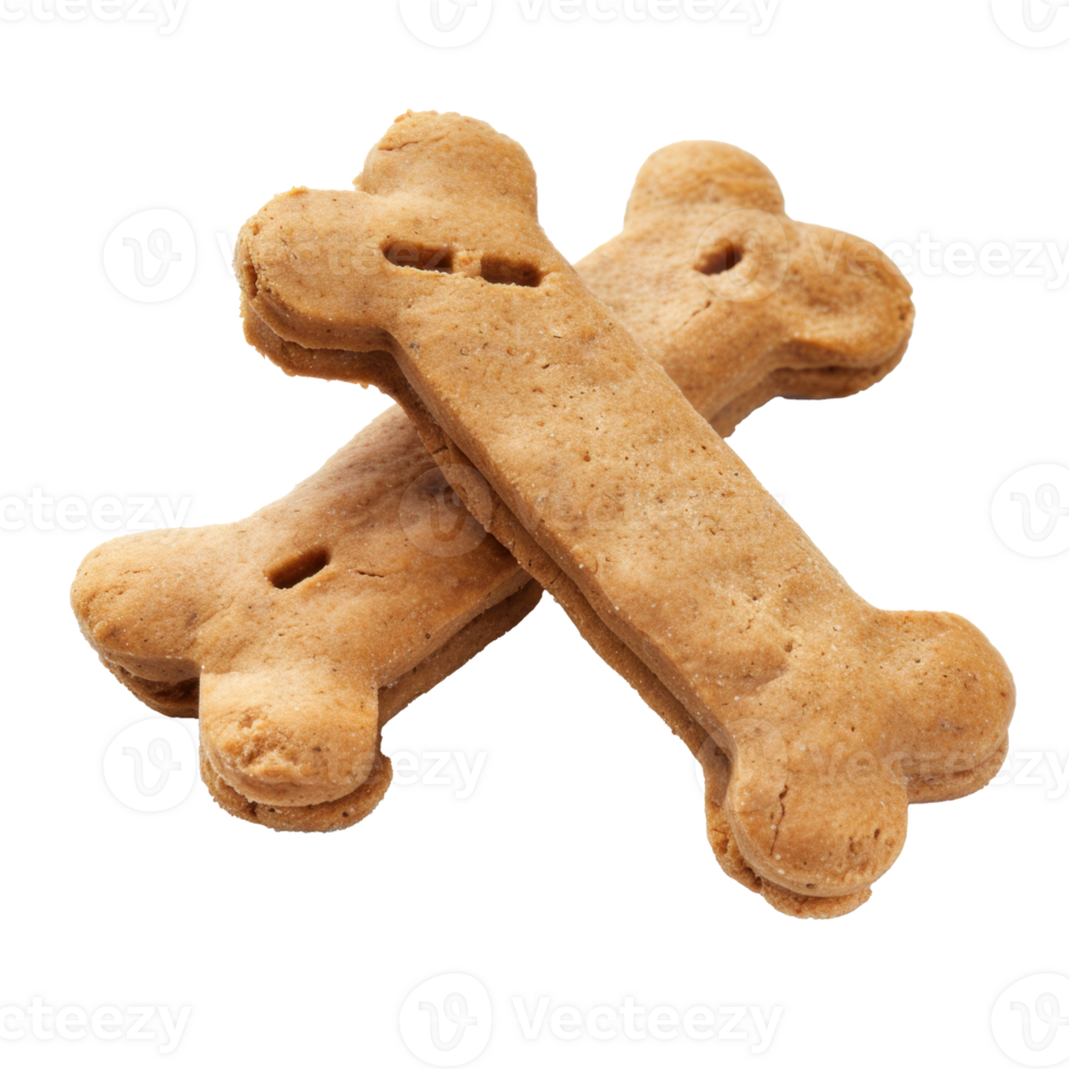 2 dog bone shaped dog treats stack cross on transparent background png