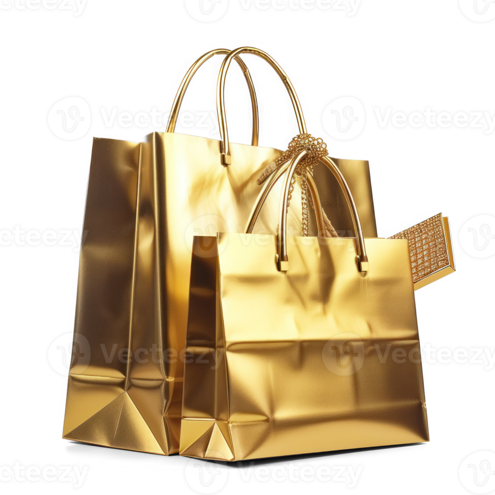 golden shopping on a transparent background png