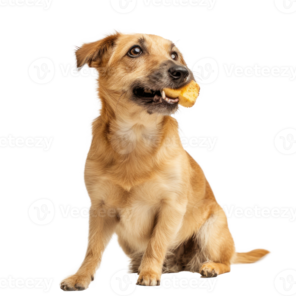 hund full kropp tugga äter mellanmål behandla på transparent bakgrund png