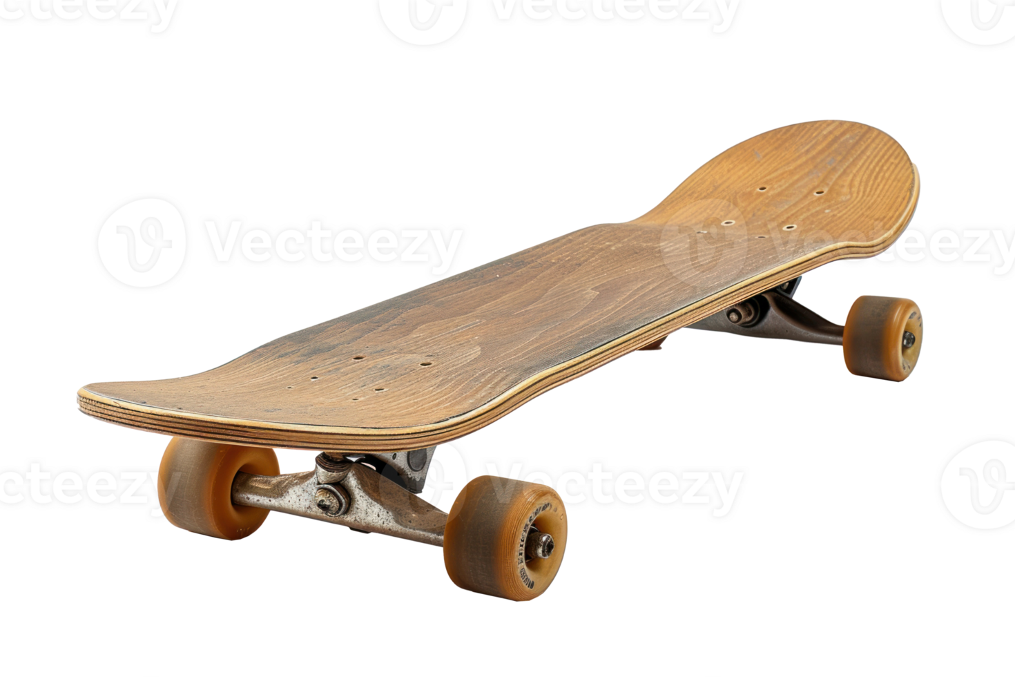 thin wooden skate board, 80's, side shot, on a transparent background png