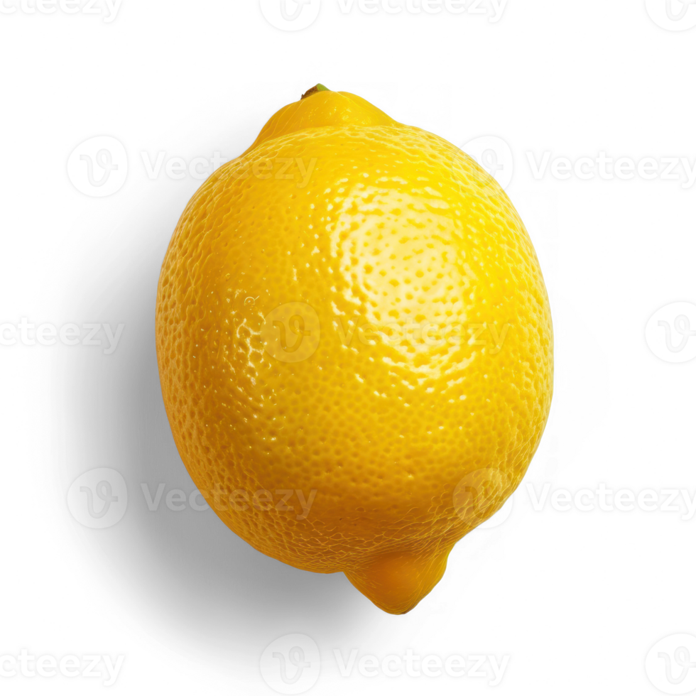 a lemon top view , isolated on clear only transparent background png