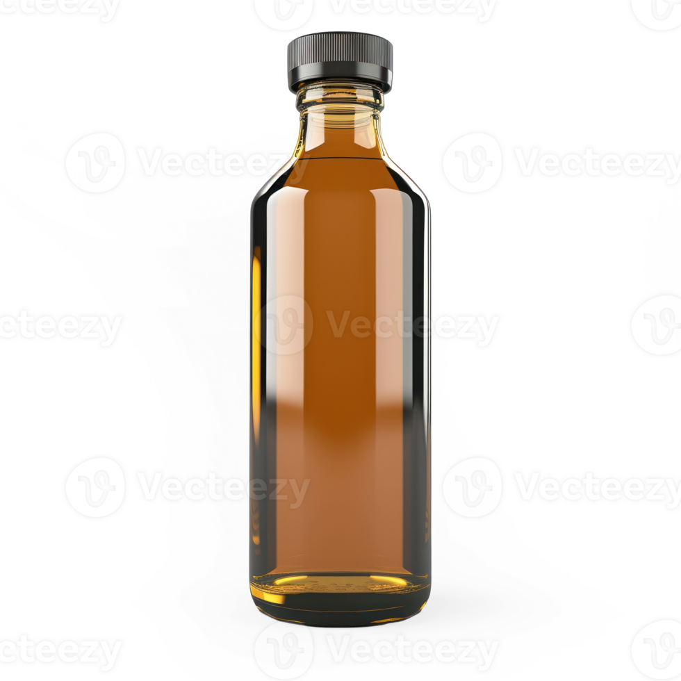 3D plain mockup of a Hair Oil Bottle, isolated on a transparent background png