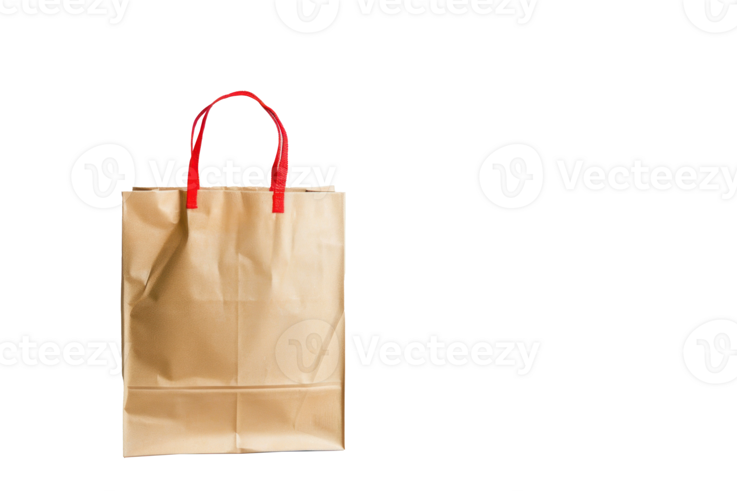 front view of e-commerce shopping bag in transparent background png