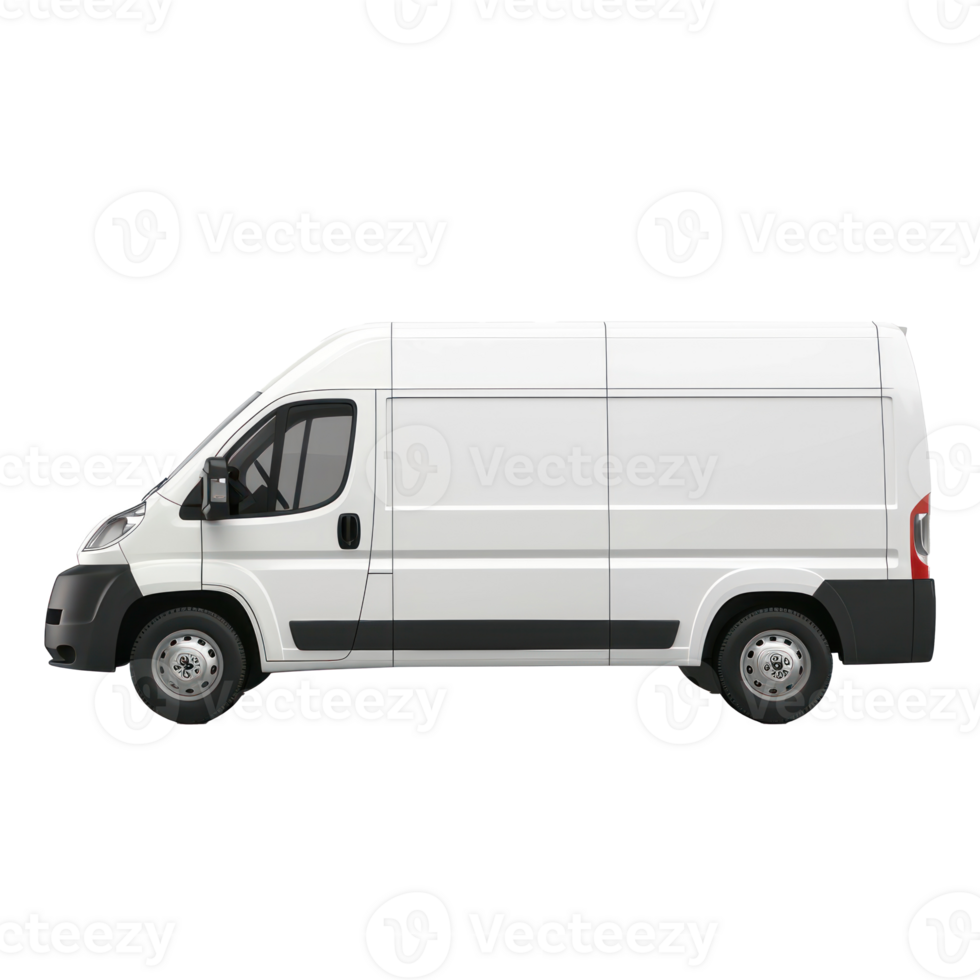White delivery van on transparent background png