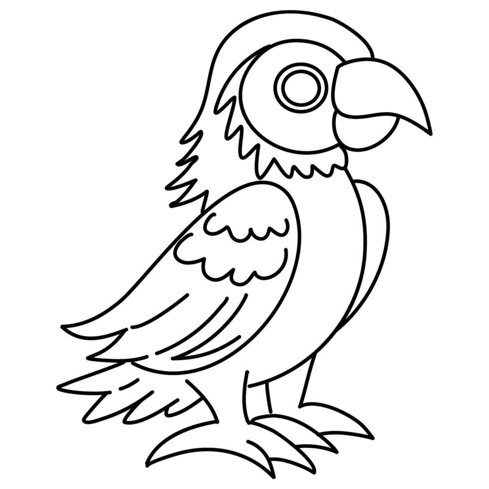Parrot Bird coloring page for kids vector