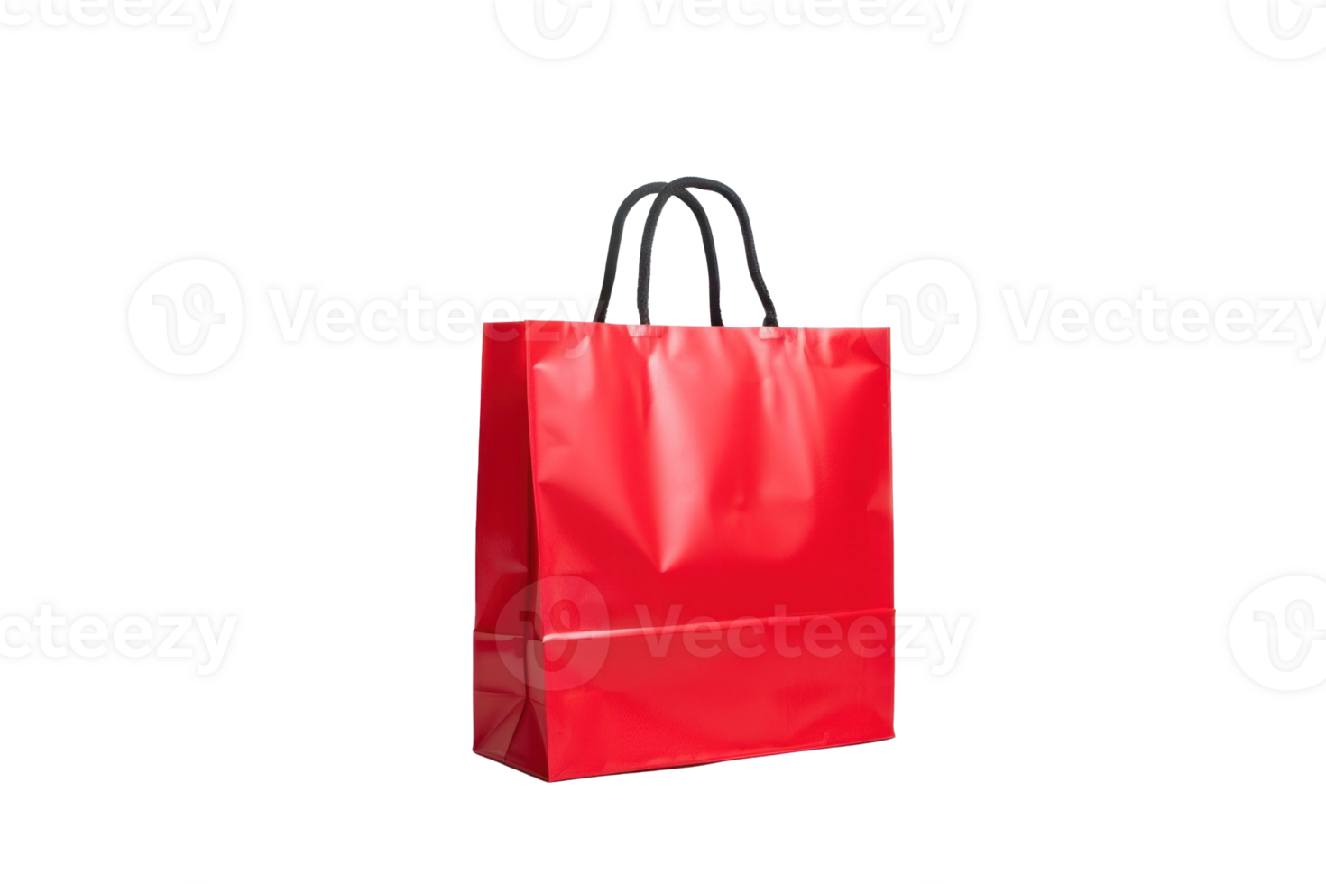 front view of e-commerce shopping bag in transparent background png