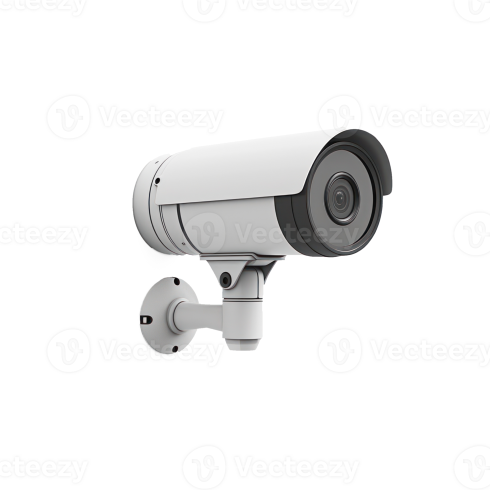 closeup of a single security camera isolate on transparent background png